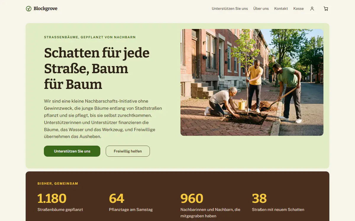 Website-Vorlage für Non-Profits auf einem Computer