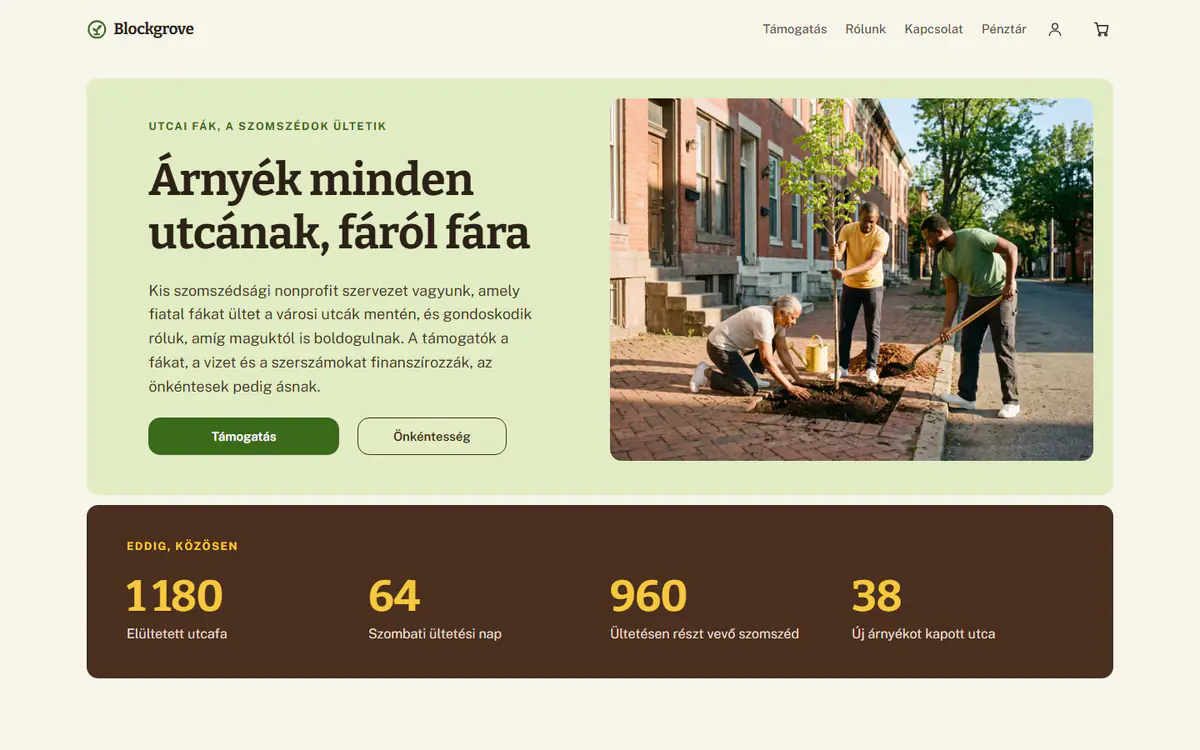 Nonprofit webhelysablon számítógépen