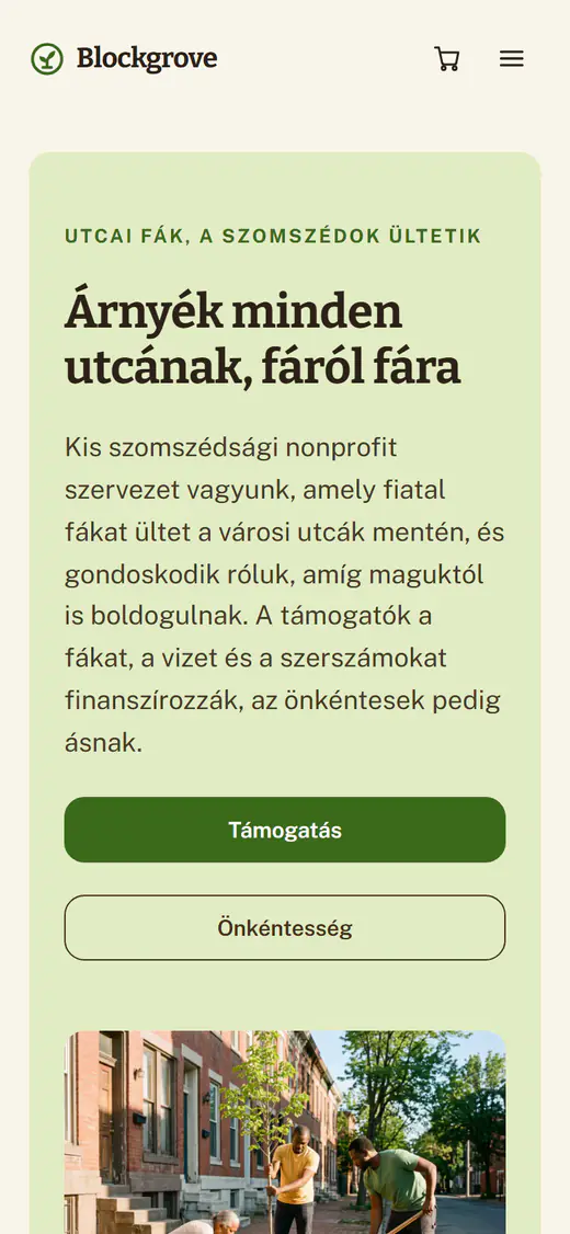 Nonprofit webhelysablon telefonon