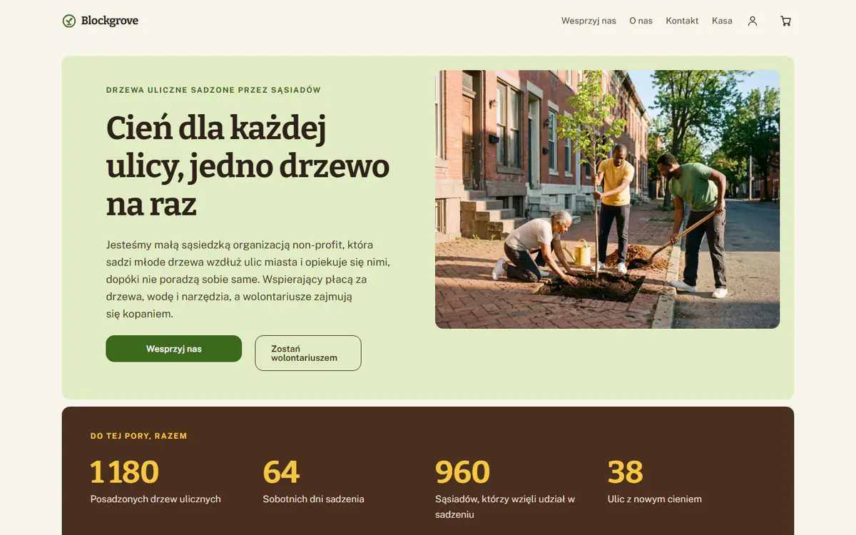 Szablon strony organizacji non-profit na komputerze