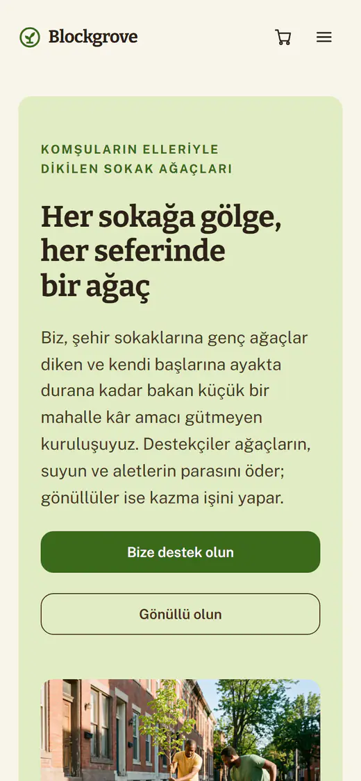 Sivil toplum kuruluşu web sitesi şablonu, telefonda