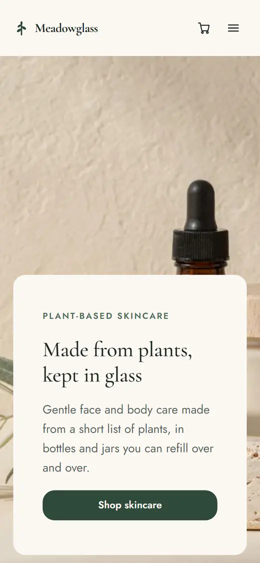 Skincare store template, on a phone