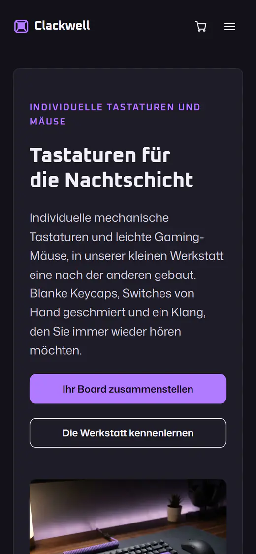 Shop-Vorlage für Gaming-Tastaturen auf einem Smartphone
