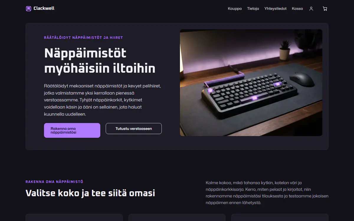 Pelinäppäimistökaupan malli, tietokoneella