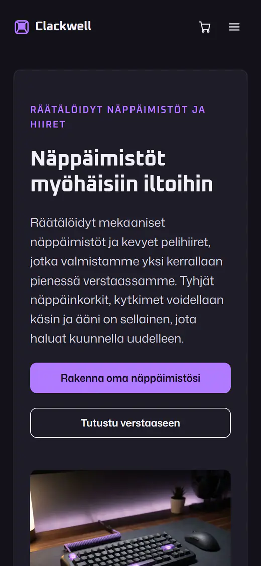 Pelinäppäimistökaupan malli, puhelimella
