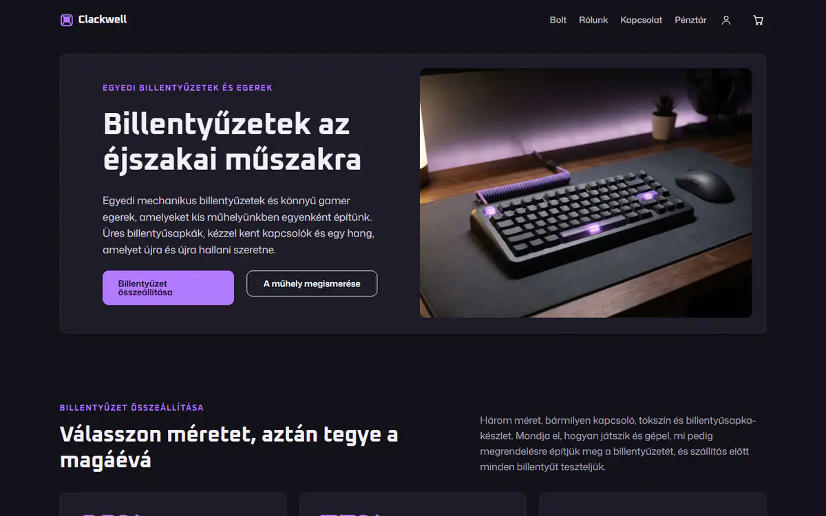 Gamer billentyűzetbolt webáruház-sablon számítógépen