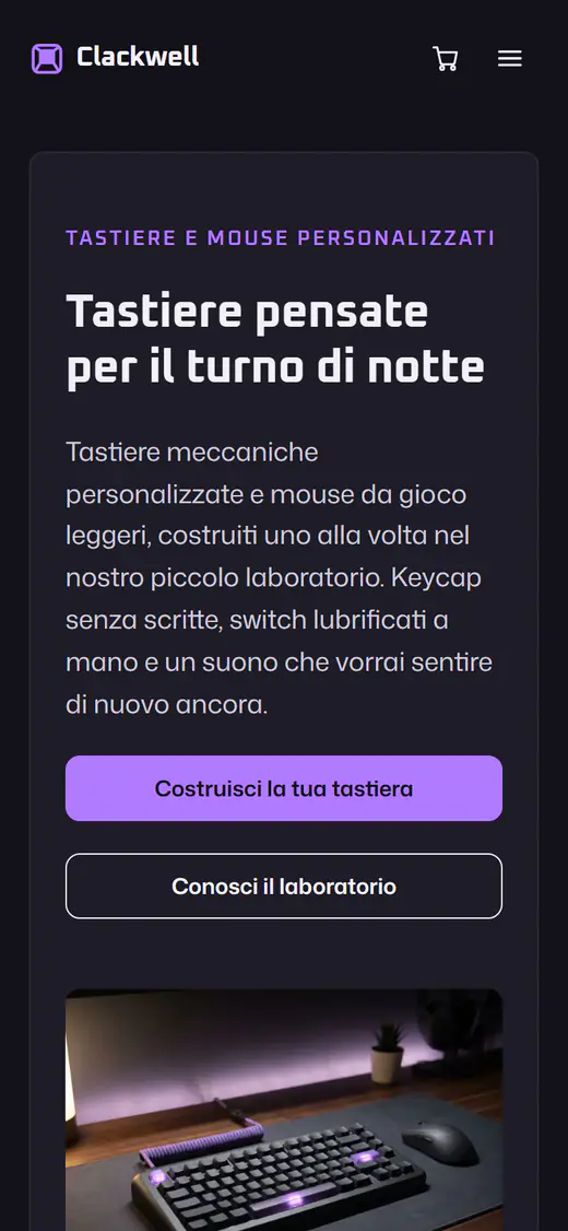Modello di negozio di tastiere gaming, su smartphone