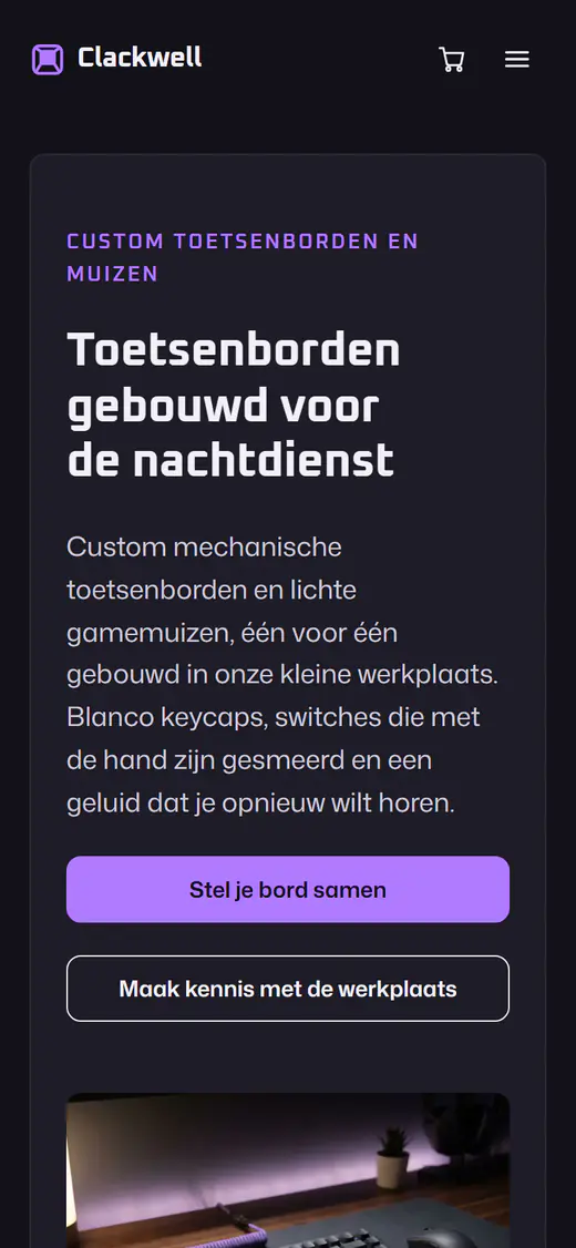 Sjabloon voor een winkel in gamingtoetsenborden, op een telefoon