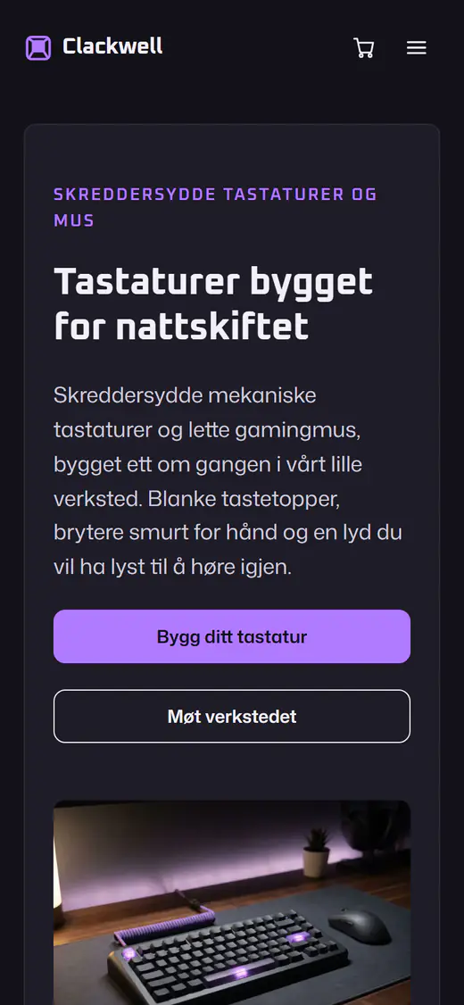 Mal for gamingtastaturbutikk, på telefon