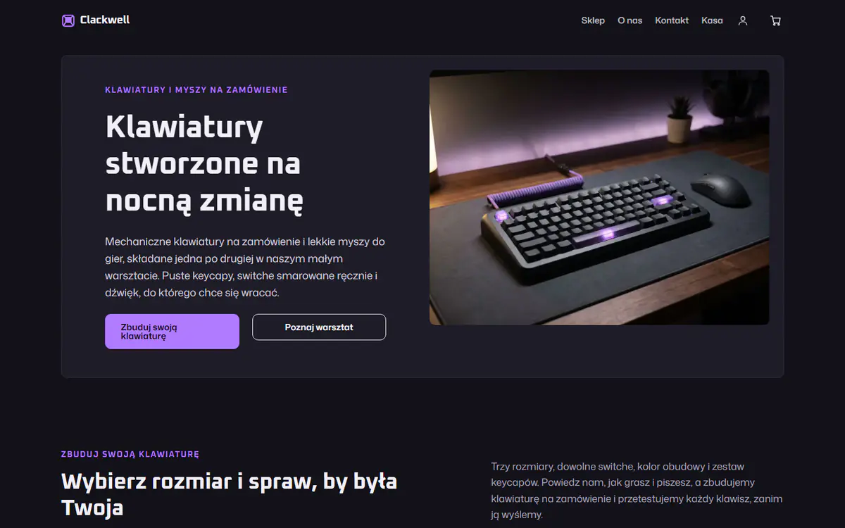 Szablon sklepu z klawiaturami do gier na komputerze