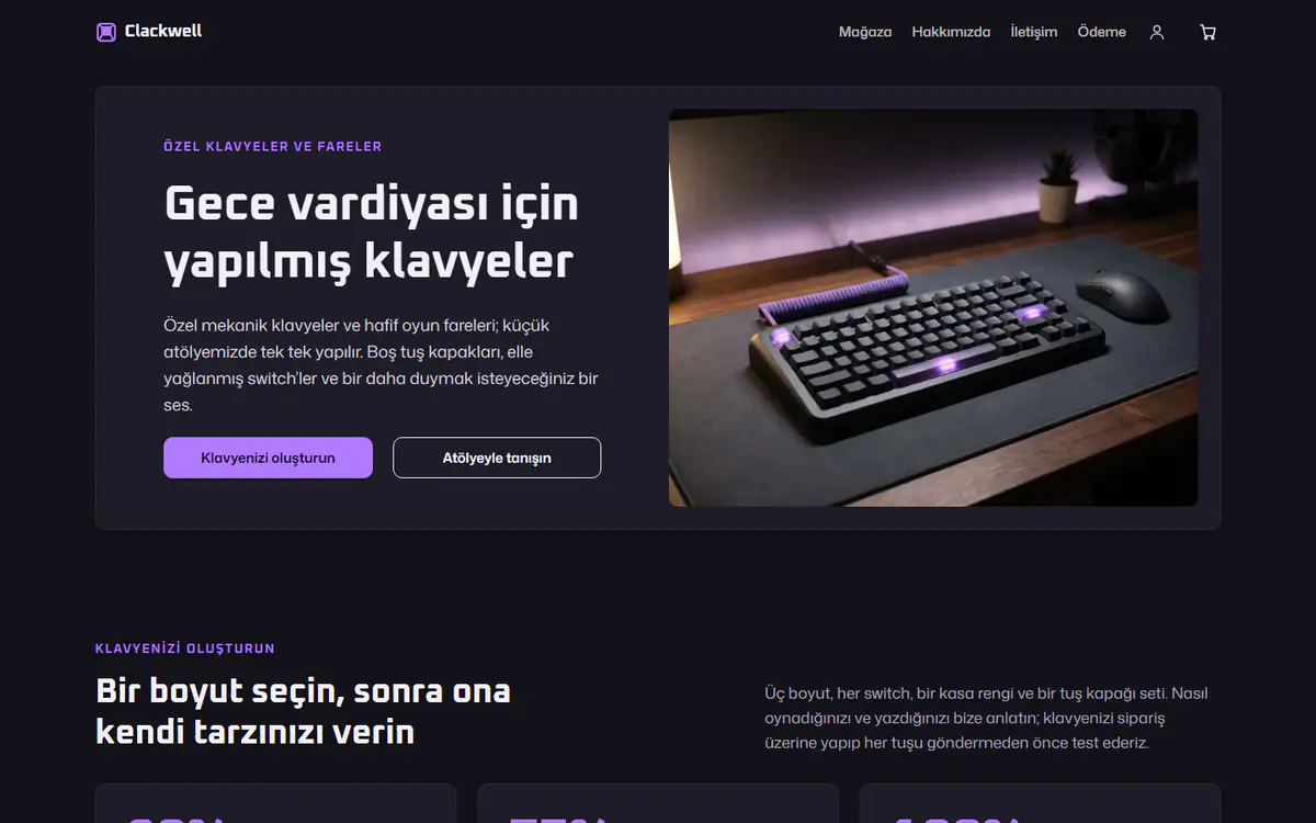 Oyun klavyesi mağazası şablonu, bilgisayarda