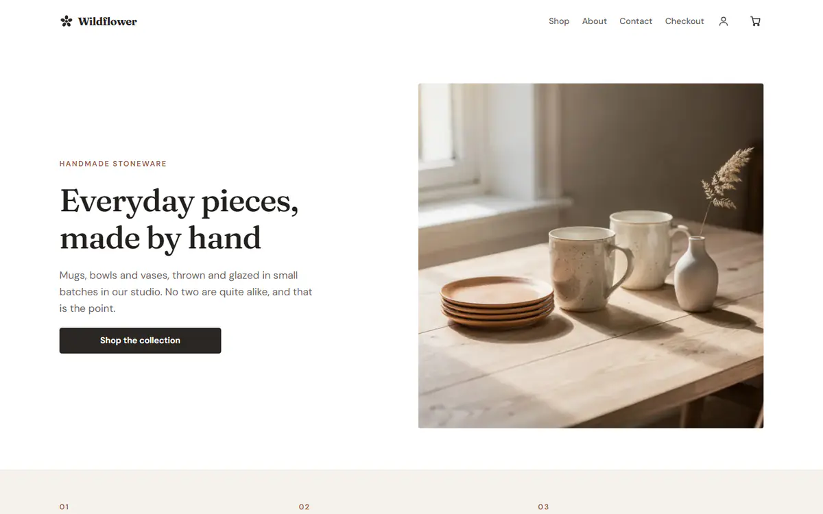 Ceramics and pottery store template, on a computer