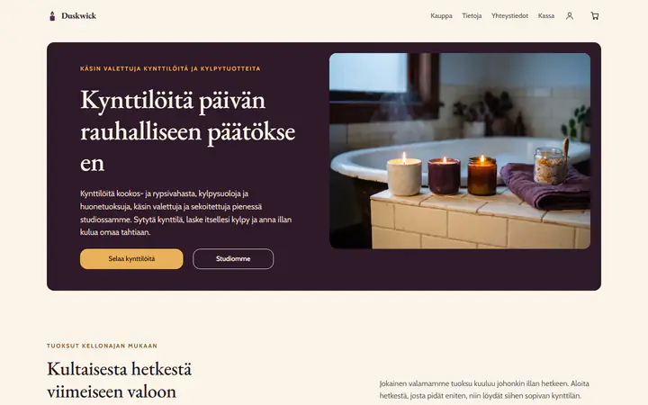 Kynttilät ja kylpy