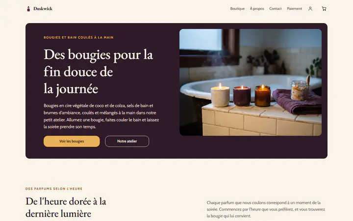 Bougies et bain