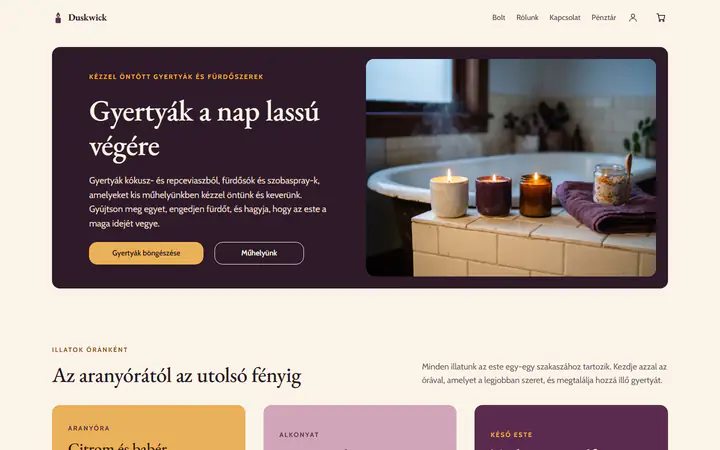 Gyertyák és fürdő