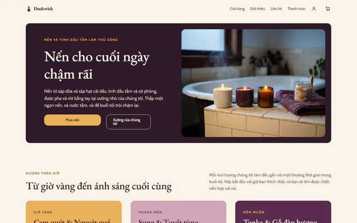 Nến và đồ tắm