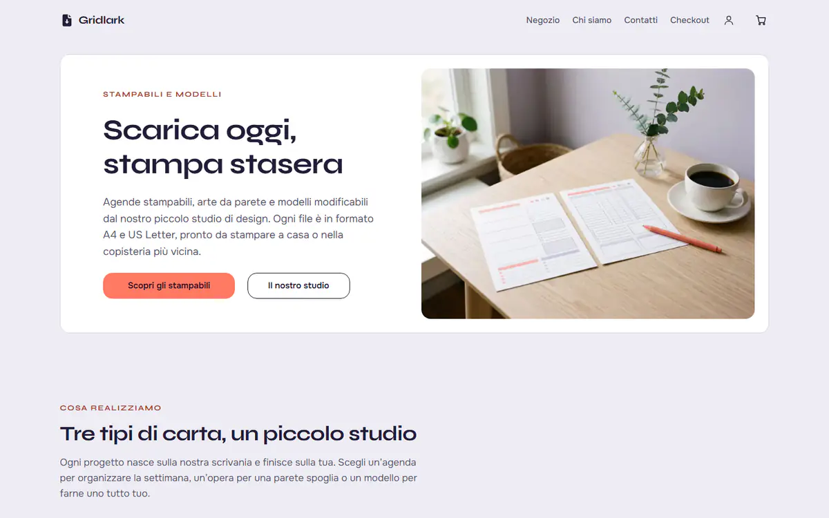 Modello di negozio di stampabili, su computer