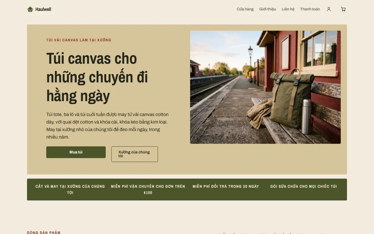 Mẫu cửa hàng túi, trên máy tính