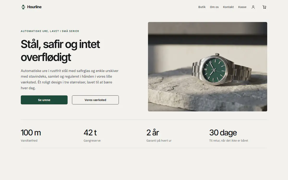 Skabelon til urbutik, på en computer