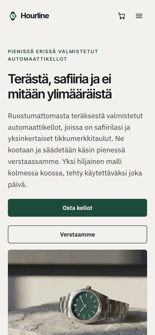 Kellokaupan malli, puhelimella