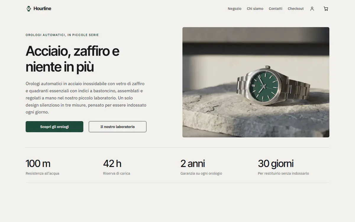Modello di negozio di orologi, su computer