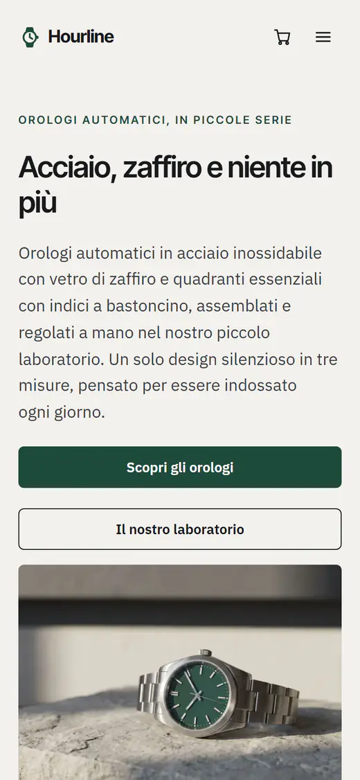 Modello di negozio di orologi, su smartphone