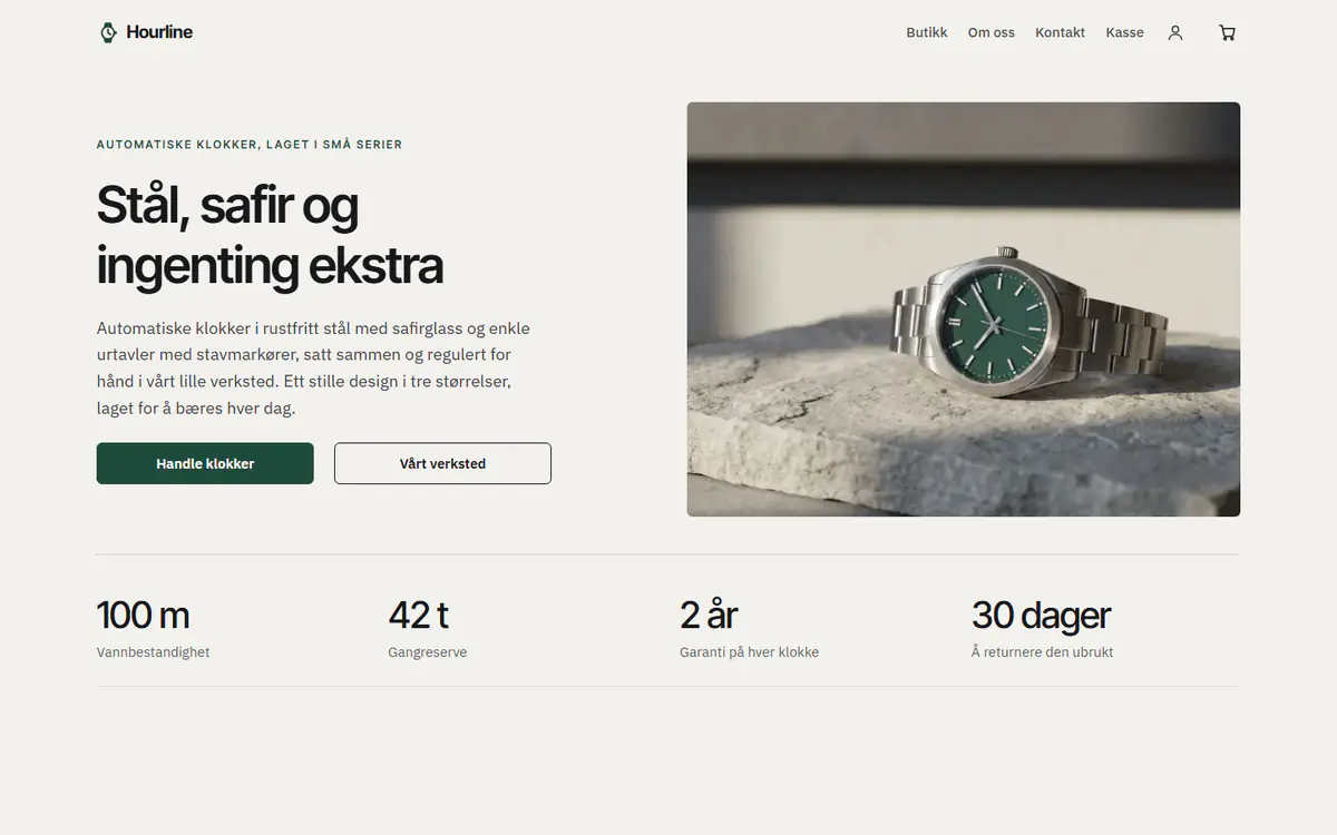 Mal for klokkebutikk, på datamaskin