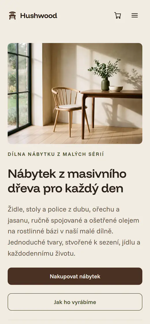 Šablona obchodu s nábytkem v telefonu