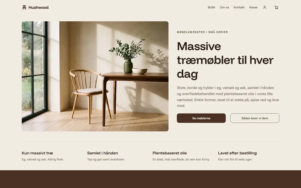 Skabelon til møbelbutik, på en computer