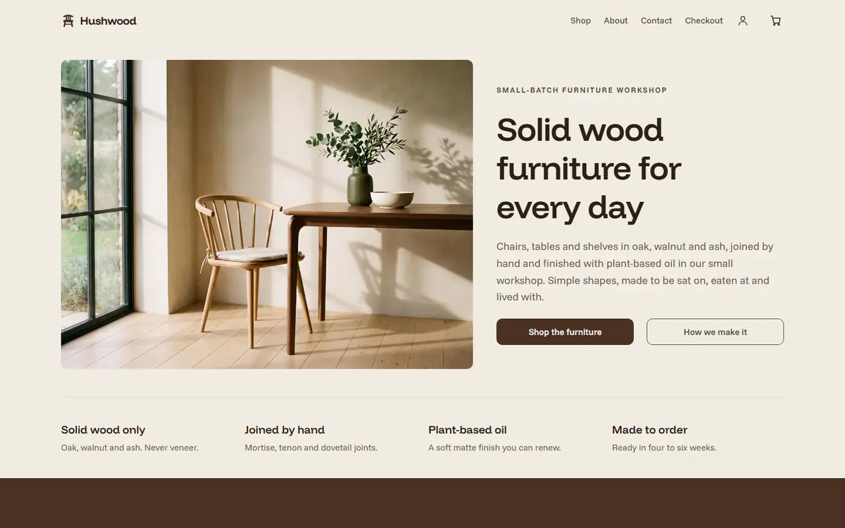 Furniture store template, on a computer