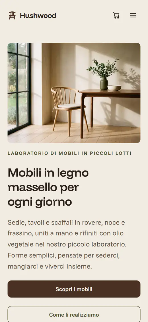 Modello di negozio di mobili, su smartphone