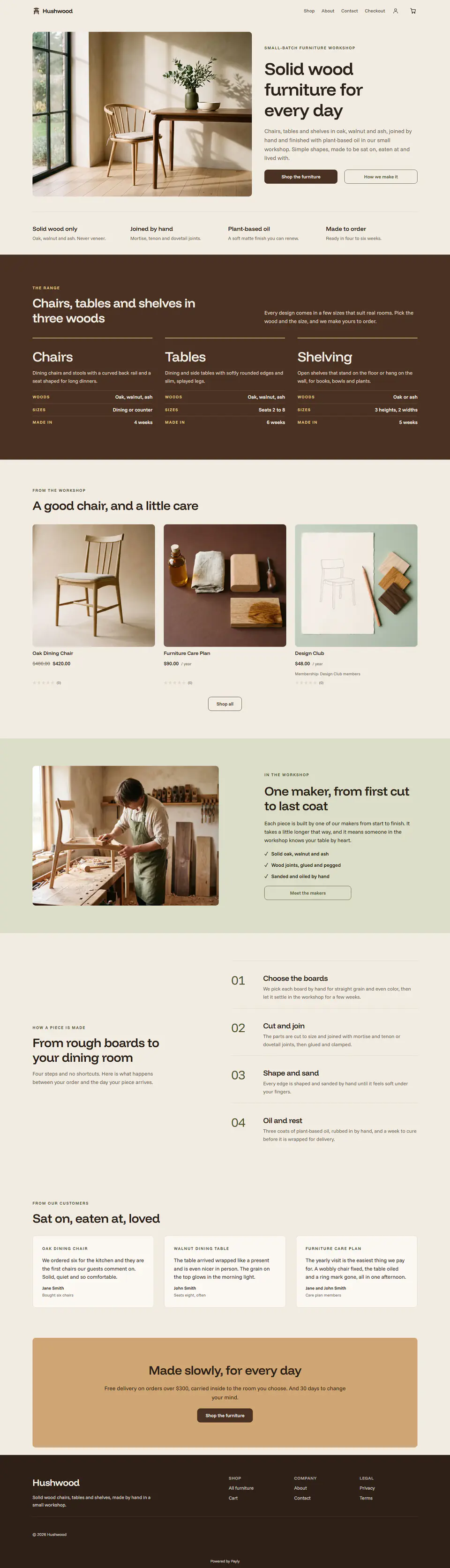 Furniture store template, the whole home page