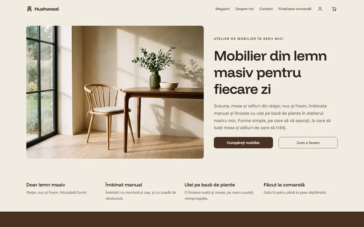 Șablon pentru magazin de mobilier, pe calculator