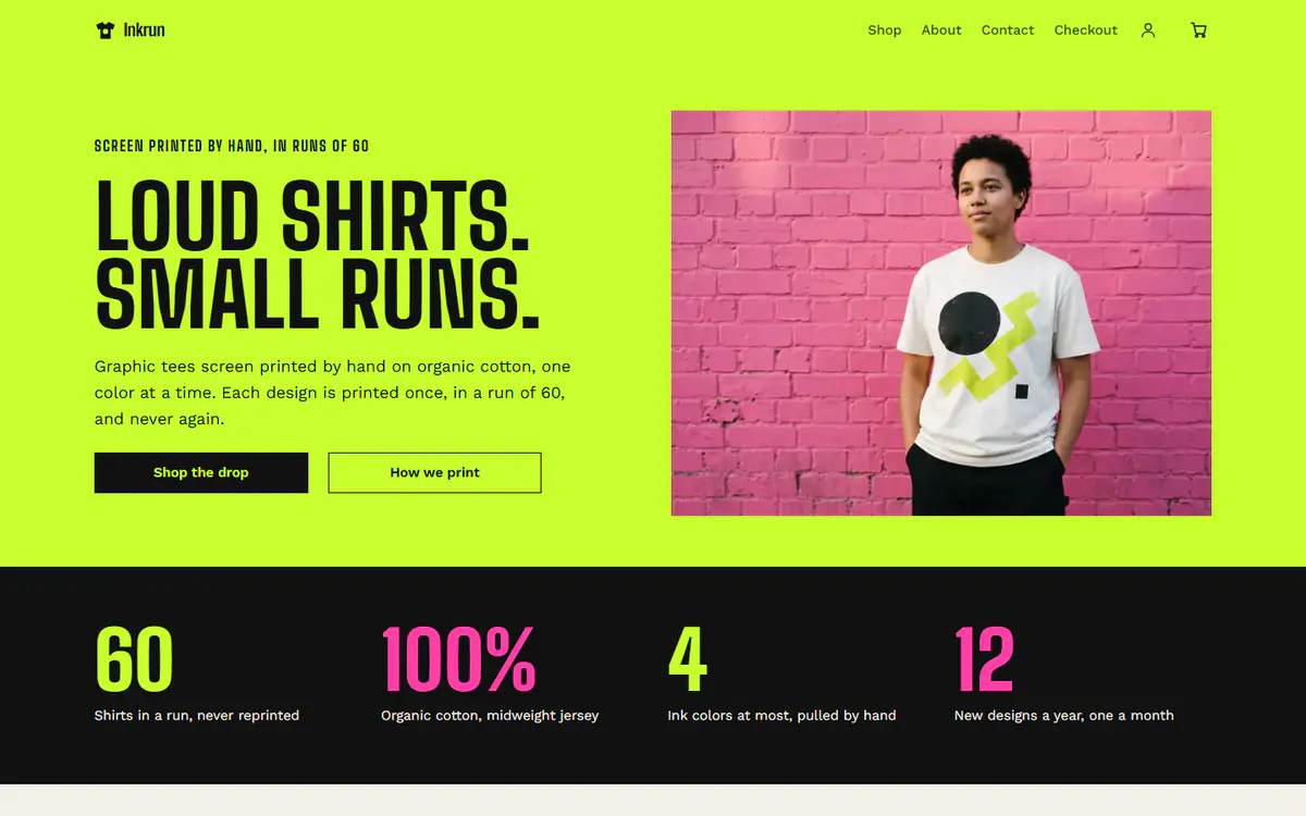 T-shirt store template, on a computer