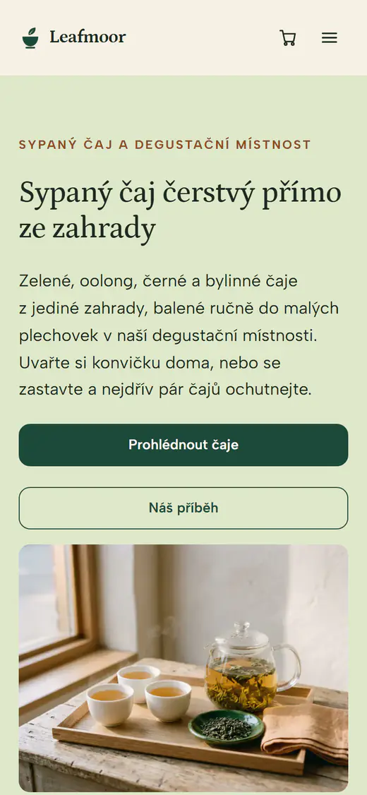 Šablona obchodu s čajem v telefonu