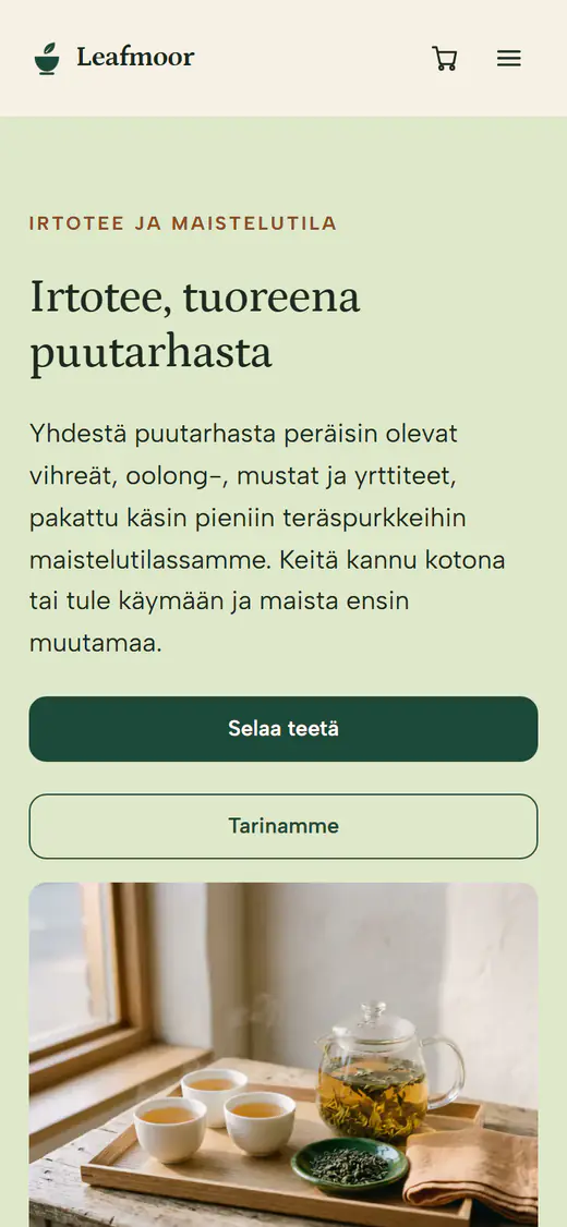 Teekaupan malli, puhelimella