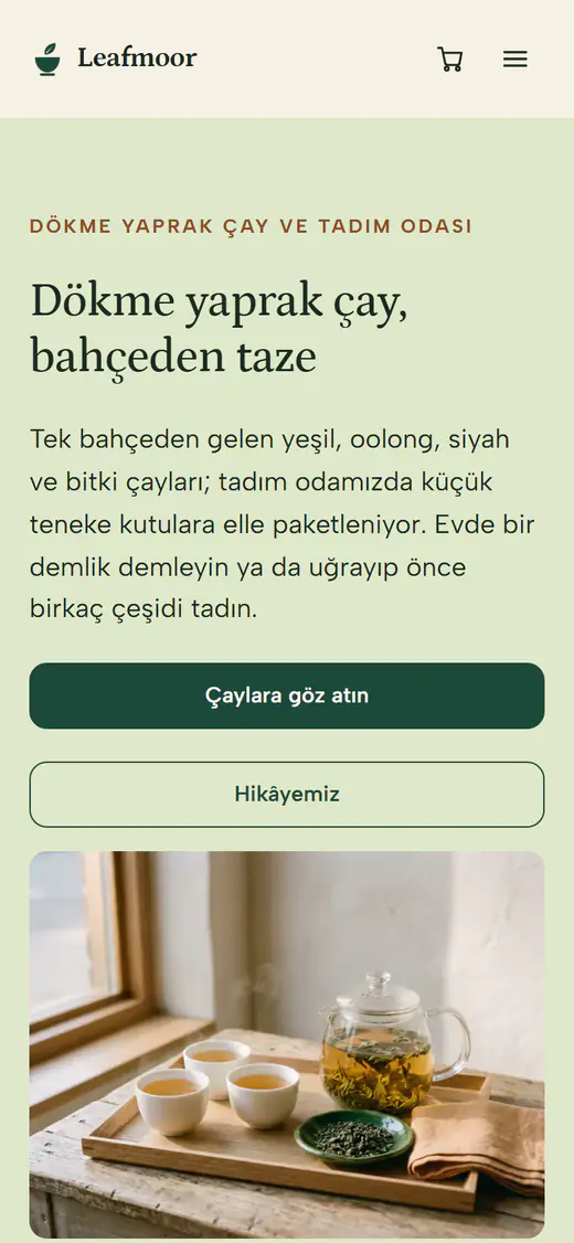 Çay dükkânı şablonu, telefonda