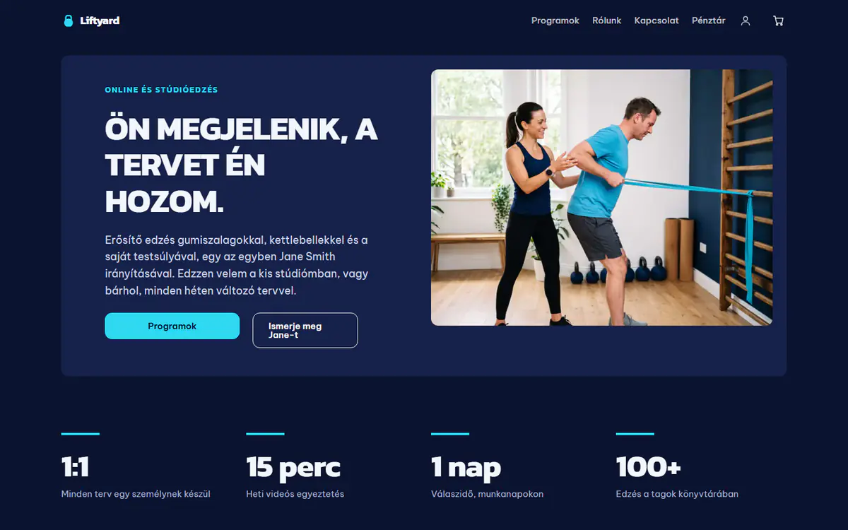 Fitneszedző webhelysablon számítógépen