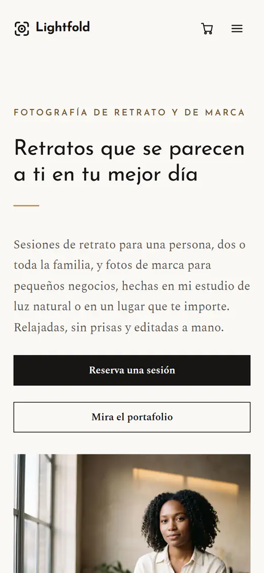 Plantilla para fotógrafos, en el móvil