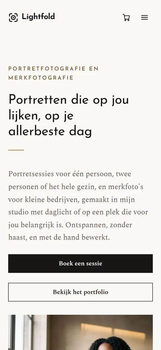 Sjabloon voor een fotograaf, op een telefoon