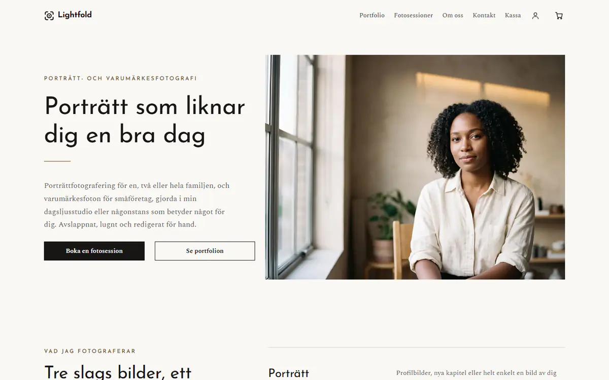 Mall för fotografer, på en dator