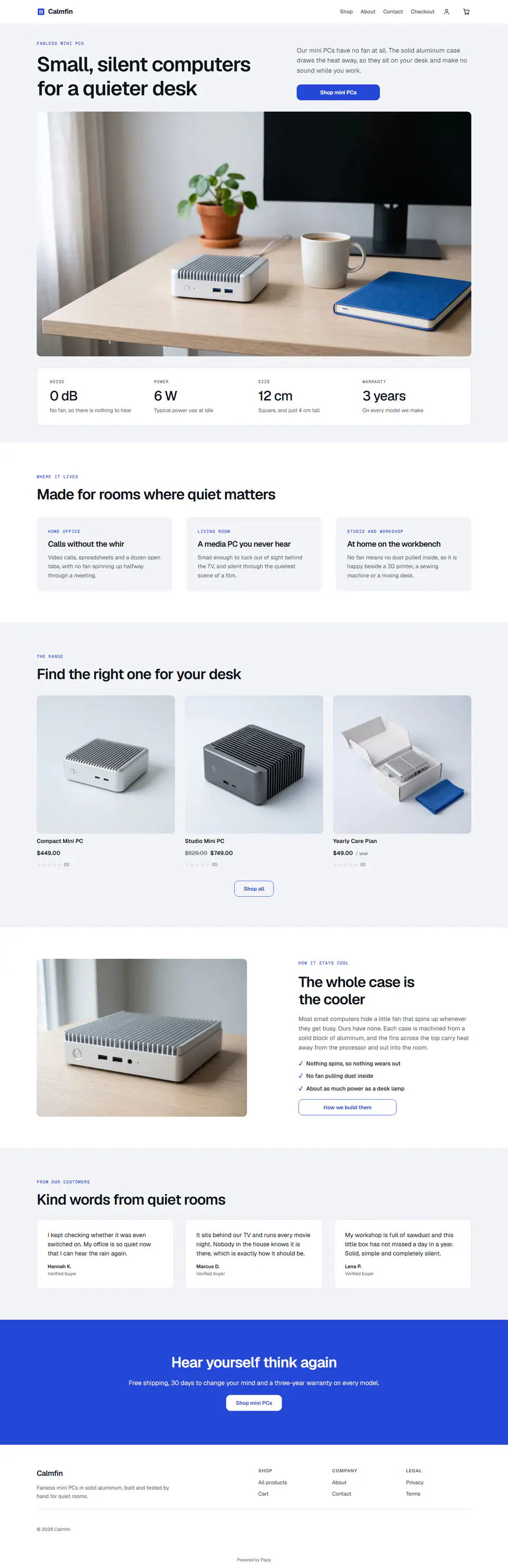 Computer and tech store template, the whole home page