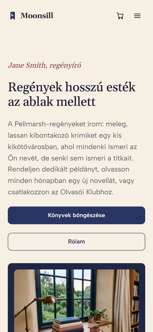 Szerzői webhelysablon telefonon
