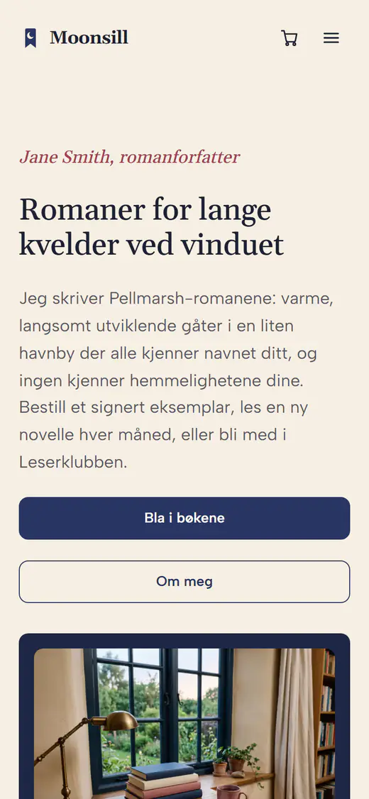 Nettstedsmal for forfattere, på telefon
