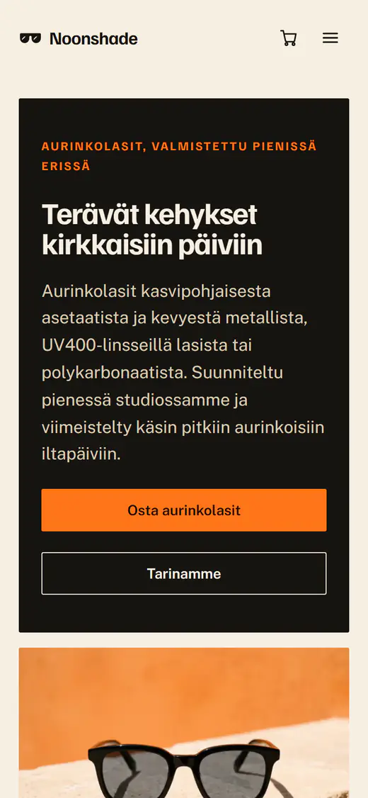 Aurinkolasikaupan malli, puhelimella