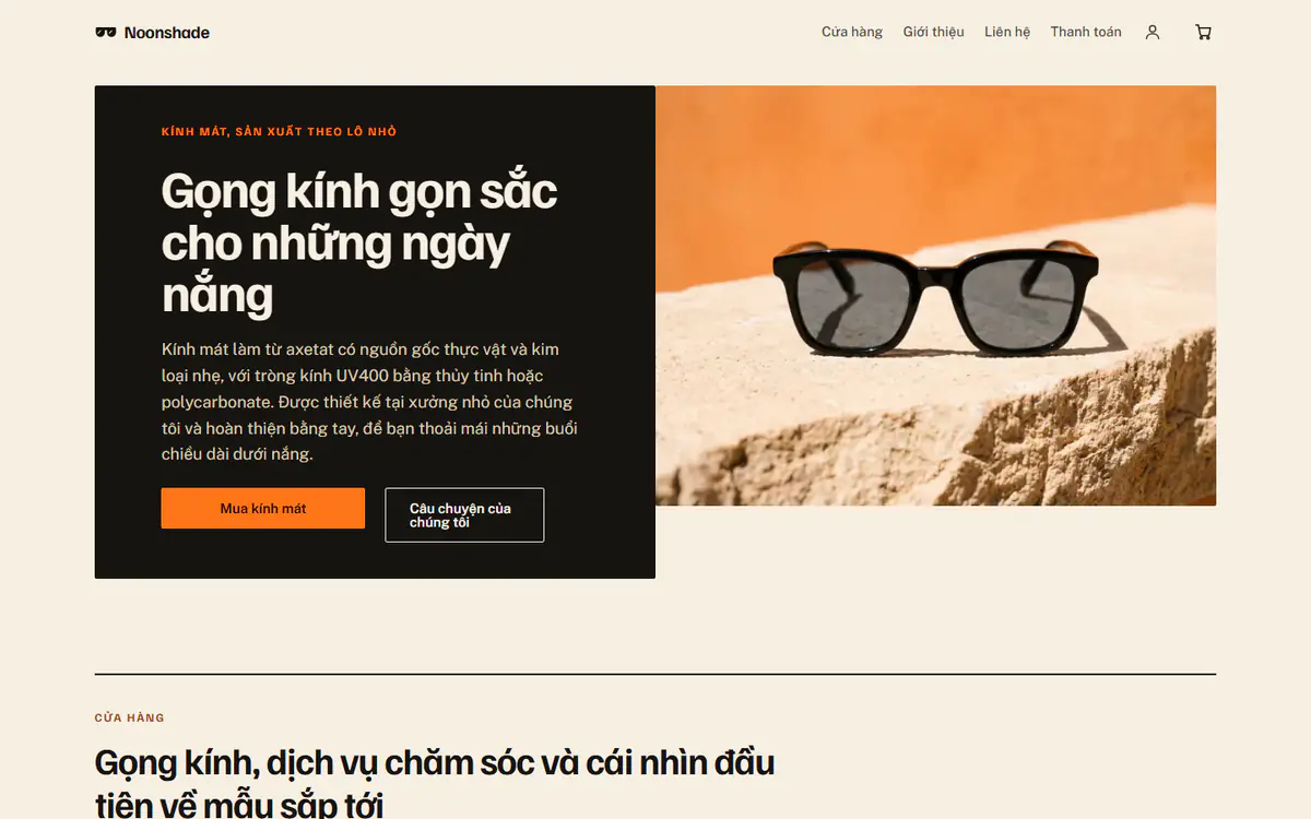 Mẫu cửa hàng kính râm, trên máy tính