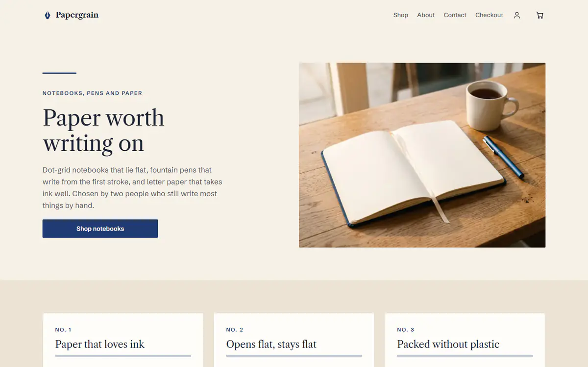 Stationery store template, on a computer