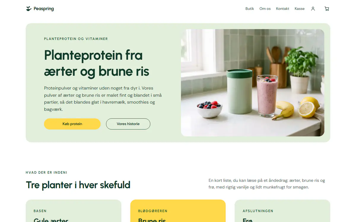 Skabelon til butik for kosttilskud, på en computer