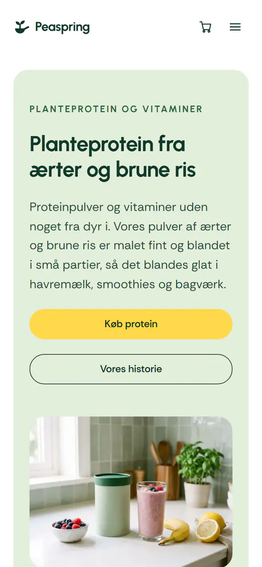Skabelon til butik for kosttilskud, på en telefon