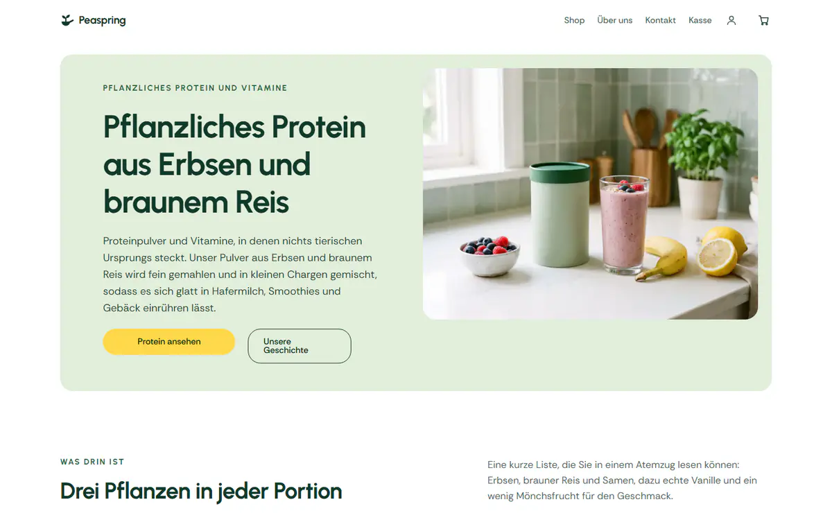 Shop-Vorlage für Nahrungsergänzung auf einem Computer